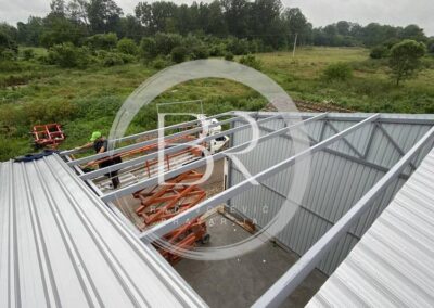 Proces montaže hale dimenzija 12m x 23m